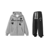 Комплект одежды (Серый свитшот + Черные спортивные штаны)