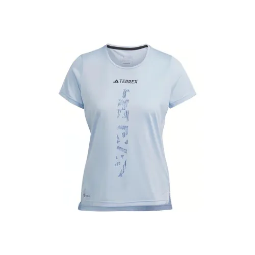 Adidas Светло-розовый синий Женские футболки