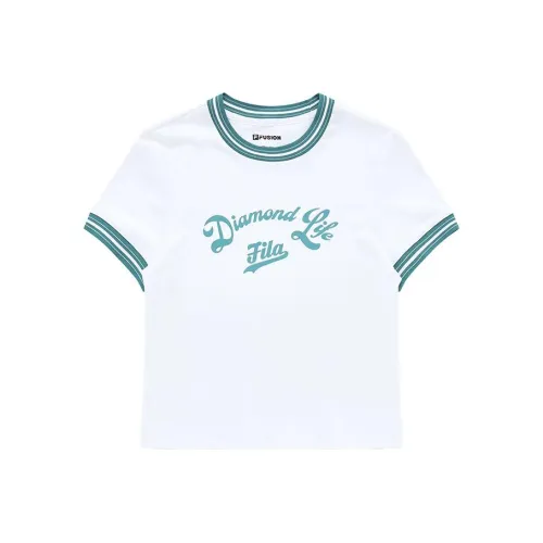 FILA FUSION Baseball series Стандартный белый Женские футболки