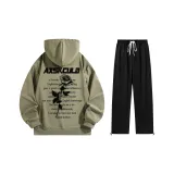 Комплект одежды (Мох зеленый топ + черные штаны)