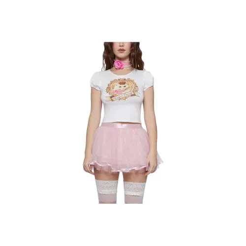 Dolls Kill Sugar Thrillz Kitty Queen Graphic Tee T-Shirt Женская Белая White