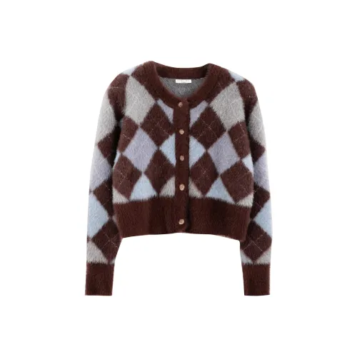 Tonlion Свитер Женский Коричневый Красный