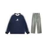 Темно-синий синий топ + желтые грязные штаны