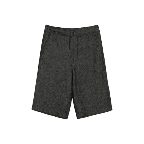 Osens Шорты для мужчин из льна, черные, повседневные