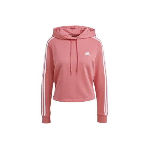 Adidas Essentials 3 Stripes Cropped Hoodie Свитшот Женский Розовый