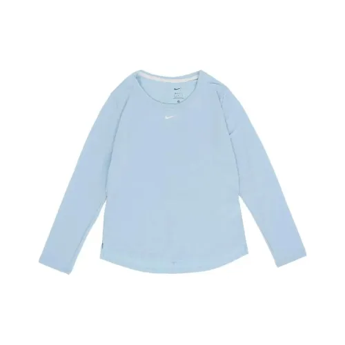 Nike Комплект с короткими рукавами T-рубашка Женская Ледяной Синий