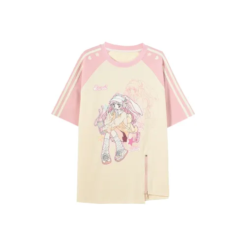 SNBL Реглан рукав T-рубашка Женская Абрикос