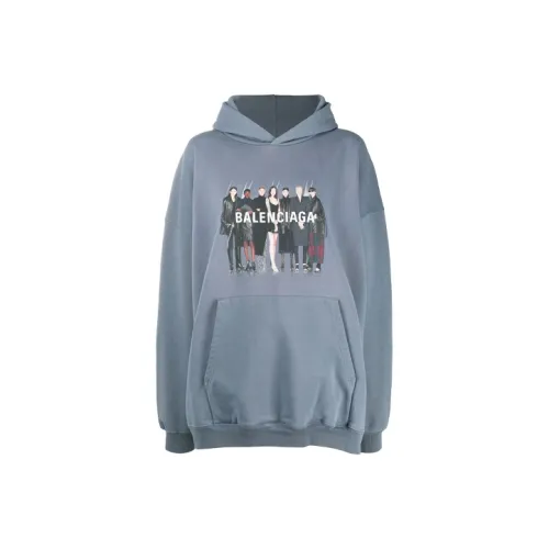 Balenciaga Свитшот Регулярный крой Женский Серый Синий