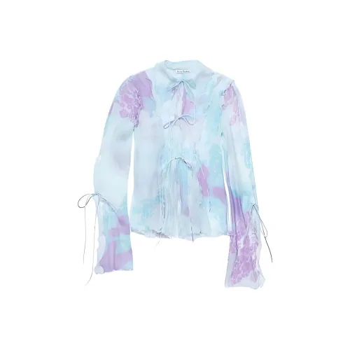 Acne Studios Рубашка Женская Синяя Светло-фиолетовая