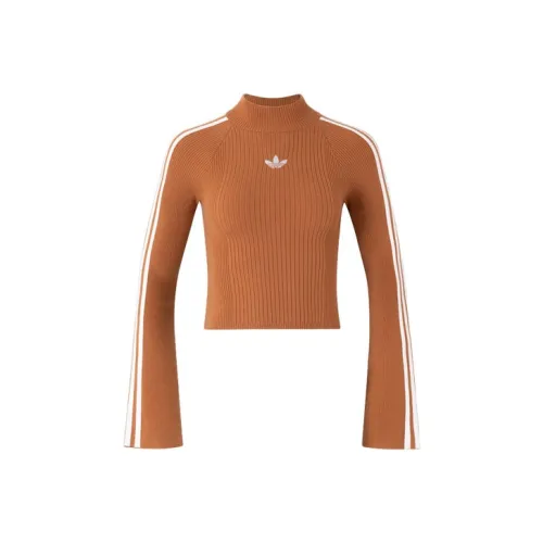 Adidas Originals Premium KNIT Водолазка Топ Свитер Женский Дикий Коричневый