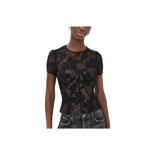 Self Portrait T-Shirt Женская Черная