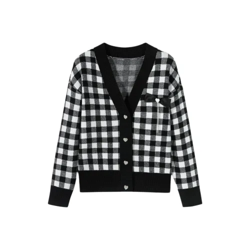 EICHITOO Трикотаж Женский Черный Клетка