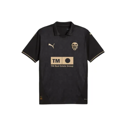PUMA Valencia CF SS24 24 25 Away Jersey Футбол Джерси Мужской Черный Желтый