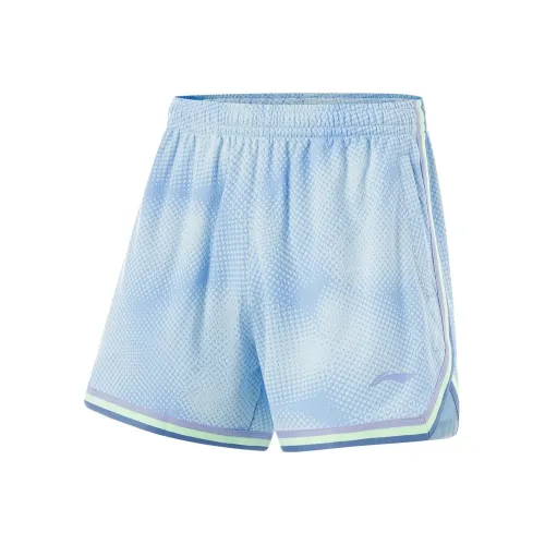 LINING CBA Collection Professional Basketball Collection Баскетбольные шорты Мужские Синие с принтом