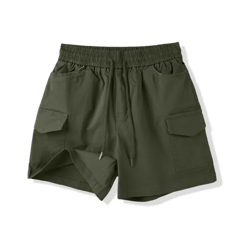 SHANTREE Повседневные шорты унисекс армейский зеленый