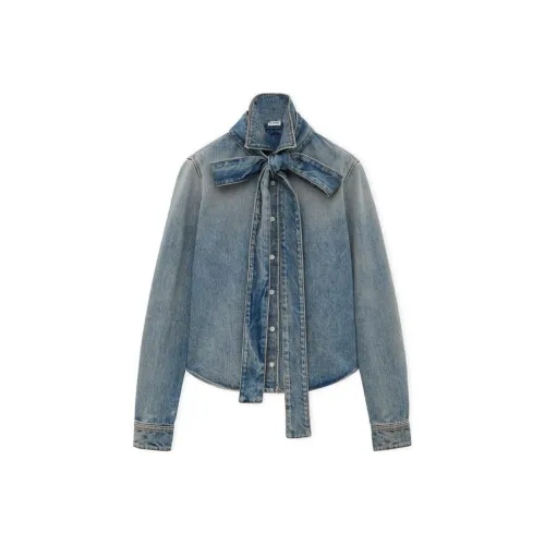 LOEWE FW24 Рубашка Женская Джинсовый Синий
