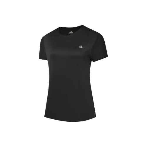 PEAK Черная Женская Беговая Т-Рубашка