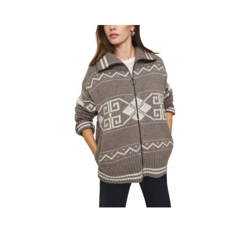 REFORMATION Mariposa Regenerative Шерстяной Свитер Пальто Свитер Женский Светло-Коричневый