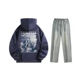 Комплект одежды (Темно-синий топ + Желтые грязные штаны)