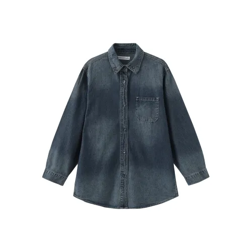 DEBRAND Рубашка Женская Средняя Синий