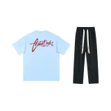 Комплект одежды (Светло-синий, красный с вышивкой + черные штаны)