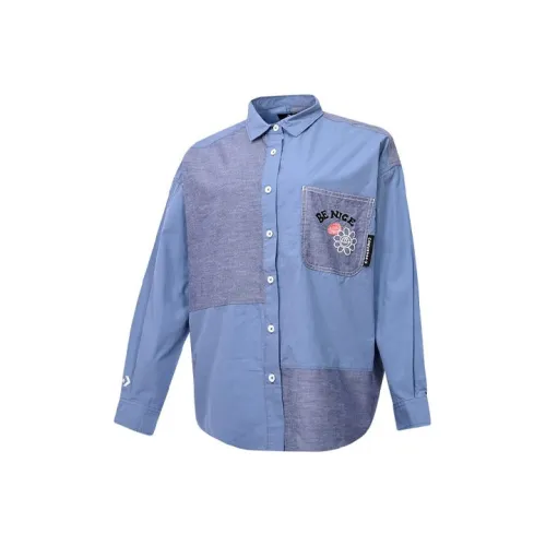 Конверс COLORBLOCKED BUTTON Синяя Женская Рубашка