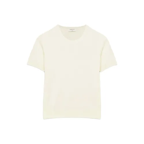 Aritzia BABATON Статут Мериносовая шерсть Короткий рукав Свитер Женские Светлая береза Светлая береза