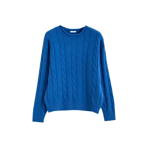 Tonlion Свитер Женский Винтаж Синий