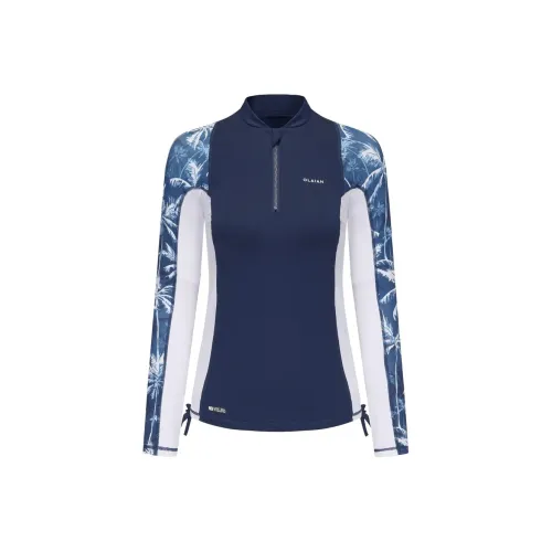 DECATHLON OLAIAN T Рубашка Женская Темно-синий Лавандовый Синий Снежный