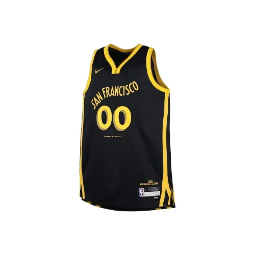 NBA x Nike Golden State Warriors SWINGMAN Fan Edition Городской Edition Баскетбольная Джерси Унисекс Черный Желтый