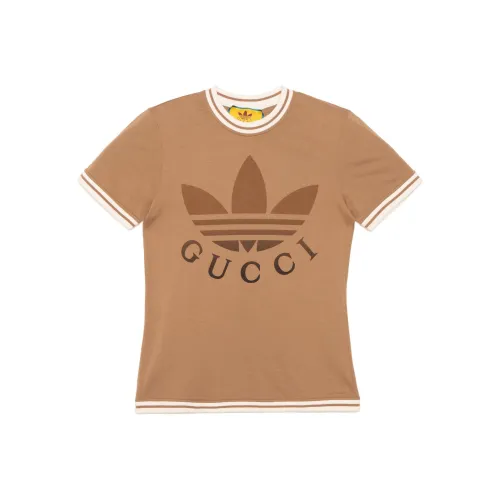 GUCCI x Adidas SS23 Стандартная T-рубашка Женская Camel
