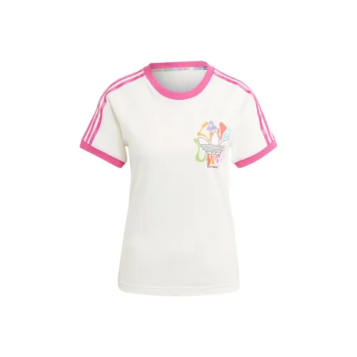 Adidas Originals Реглан-рукав T-рубашка Женская Нефритовый Белый