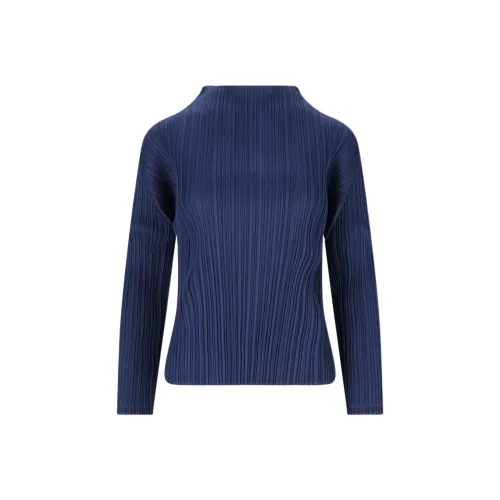 PLEATS PLEASE ISSEY MIYAKE SS25 Рубашка Женская Морской Синий