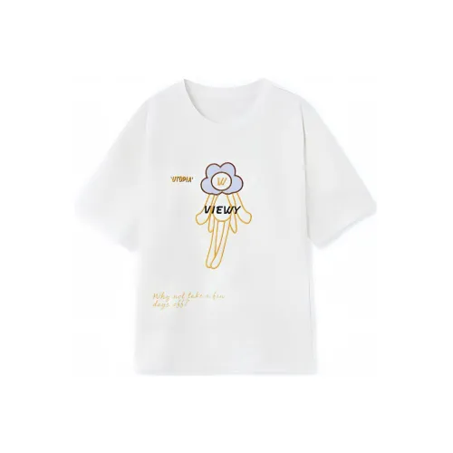 EICHITOO T-рубашка Женская Натуральный Белый Цветочный