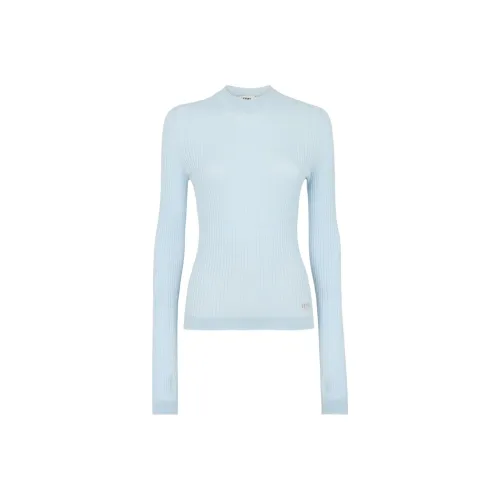 FENDI FW24 Свитер Женский Светло-Синий