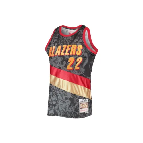 MITCHELL NESS x NBA Nike Clyde Drexler Баскетбольная Джерси Мужская Черный Золото Красный