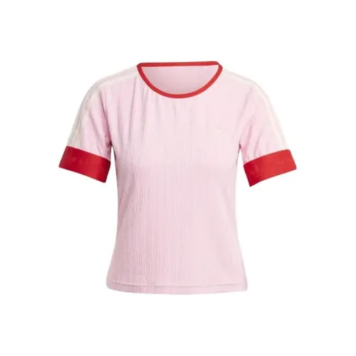 Adidas Originals SS23 adicolor 70s retro series Розовый Женские T-рубашки