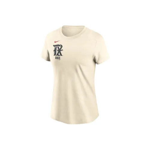 Nike Texas Rangers Городской Connect Wordmark T-Рубашка Женская Экрю