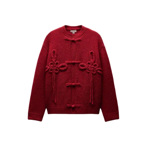 ZARA Женские свитеры красного цвета