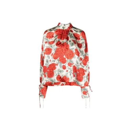 GANNI Женские Рубашки Красного Цвета