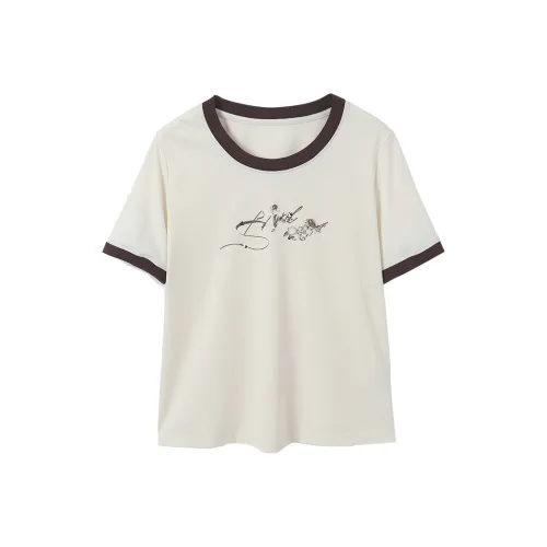 XIANGYING T Рубашка Женская Бежевая