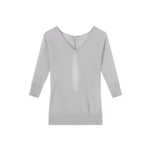 RUNTOTHEFUTURE Летучая мышь рукав T-рубашка Женская Светло-серый