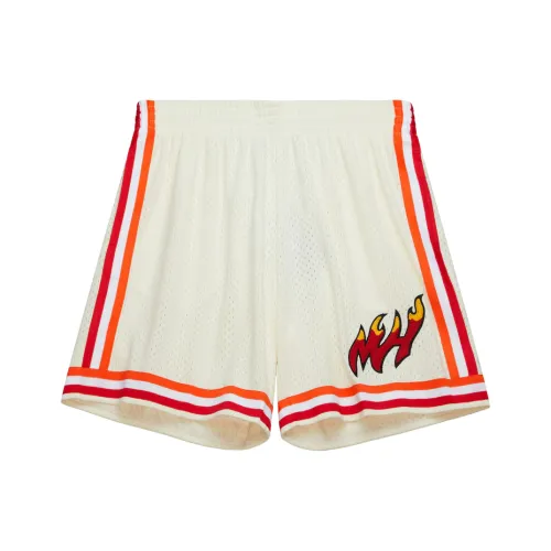 NBA x MITCHELL NESS Miami Heat SWINGMAN Fan Edition Баскетбольные шорты Мужские Белые
