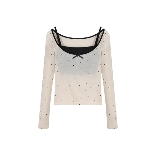 Mu Qingqing Вырез лодочкой 2 шт Женские футболки