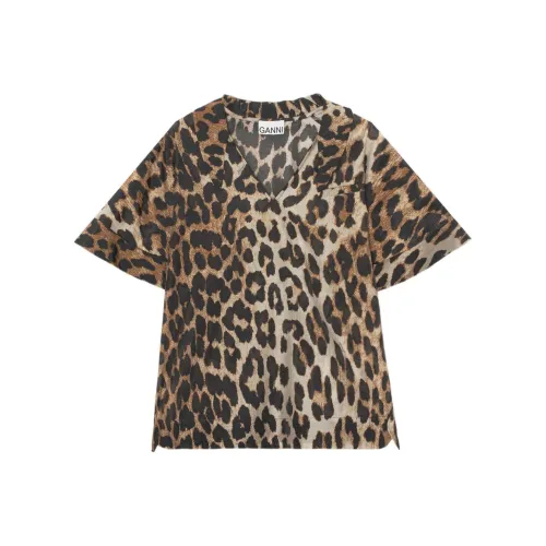 GANNI Коричневые Женские Рубашки