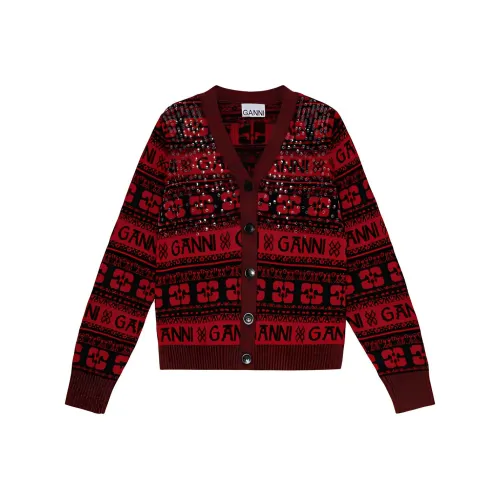 GANNI Year of the Dragon series FW23 Свитер Женские Настоящий красный