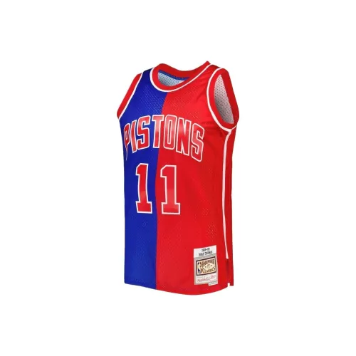NBA x MITCHELL NESS Detroit Pistons CLASSICS 1988 89 Split Swingman Баскетбольная Джерси Мужская Синяя Красная