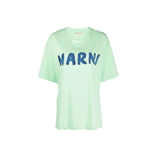 MARNI Т-рубашка с оборванным рукавом женская зеленая