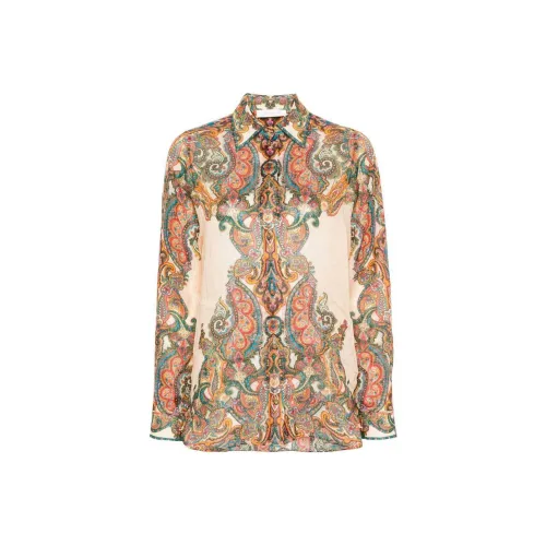 Zimmermann SS24 Рубашка Женская Светло-Оранжевая