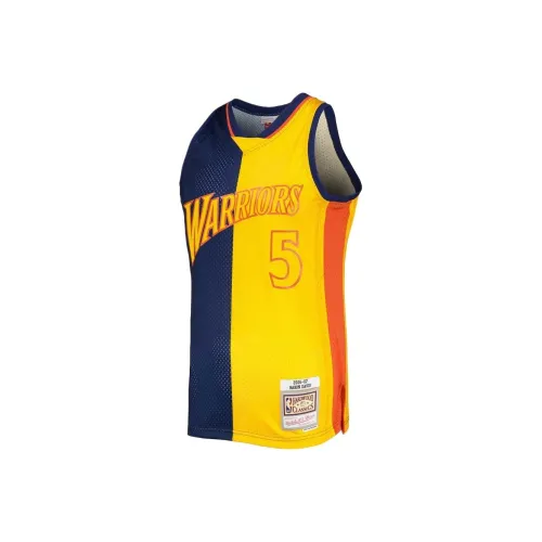 NBA x MITCHELL NESS Golden State Warriors Baron Davis Баскетбольная футболка Мужская Морской синий Золотой